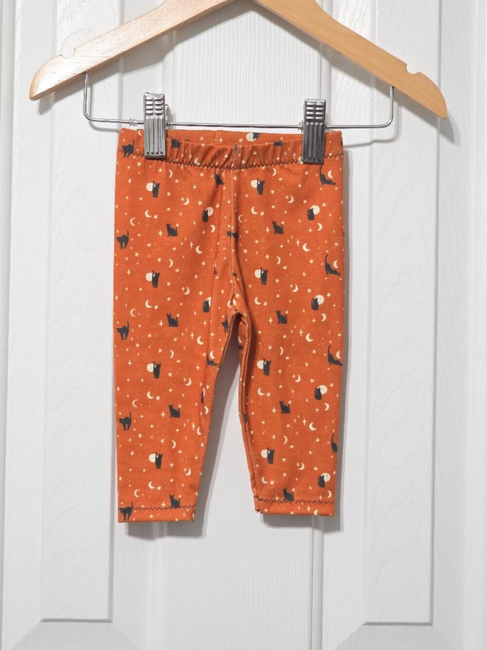 baby girl orange cat leggings, 3m
